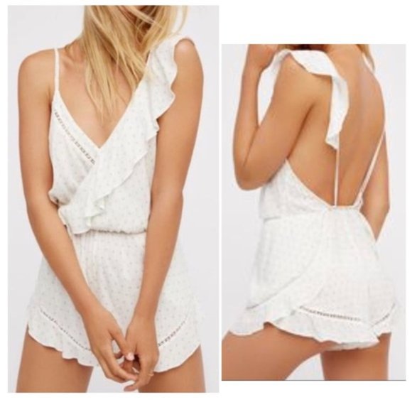 Free People Pants - Free People One Of These Days Ruffle Light Romper